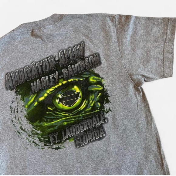 Harley-Davidson Alligator Alley Ft Lauderdale Gator Eye Tee Mens Sz M - Picture 1 of 6